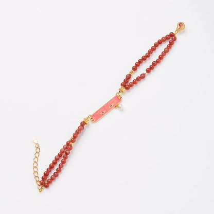 Verdant Fire Agate Crystal Bracelet