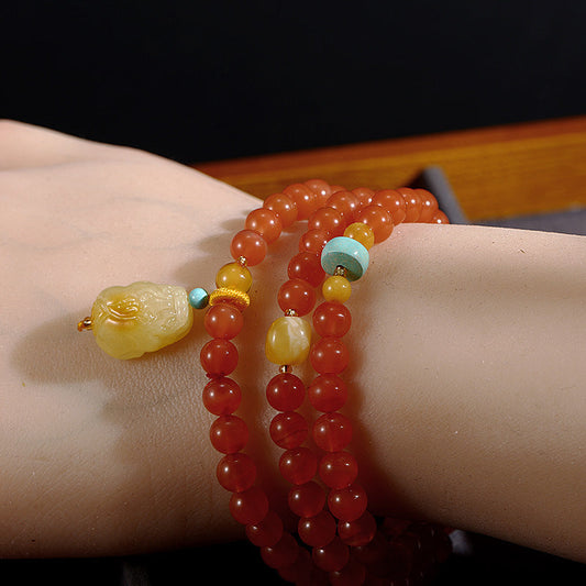 Fortune Shield Agate Crystal Bracelet