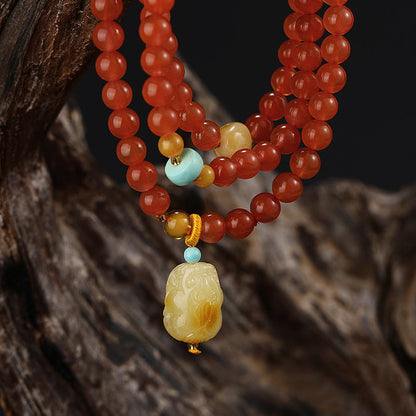 Fortune Shield Agate Crystal Bracelet