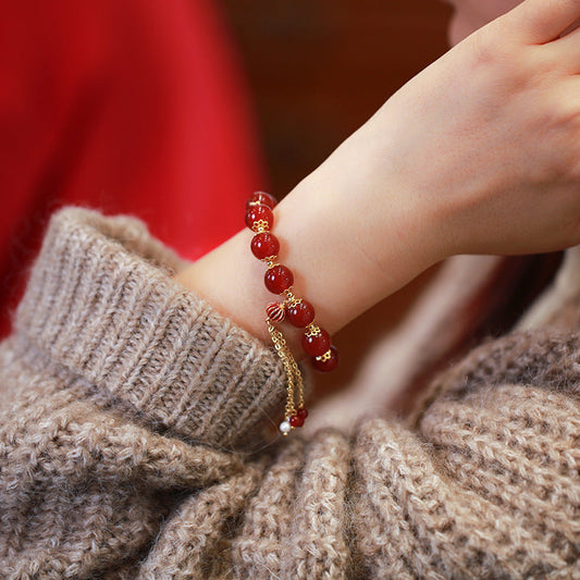 Glowing Tassel Agate Crystal Bracelet