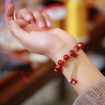 Glowing Tassel Agate Crystal Bracelet