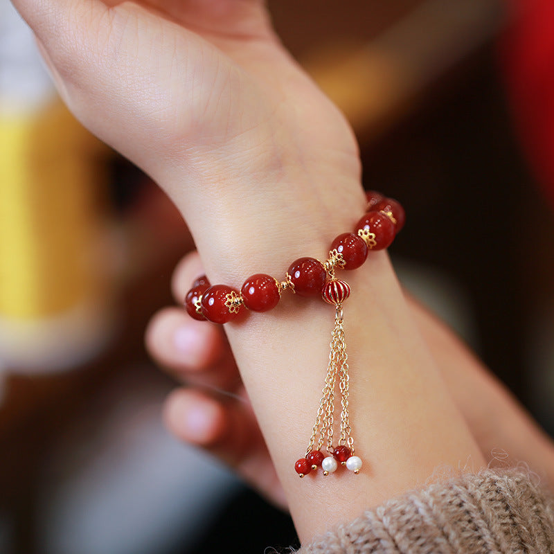 Glowing Tassel Agate Crystal Bracelet