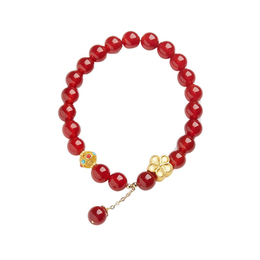 Fiery Bloom Agate Crystal Bracelet
