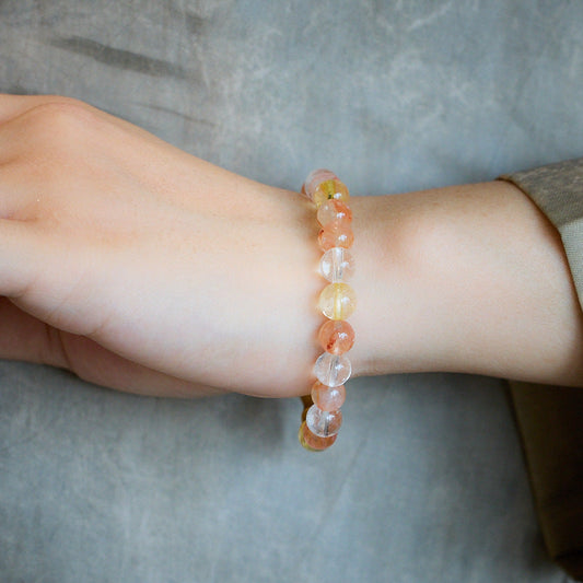 Sunset Aura Citrine Crystal Bracelet