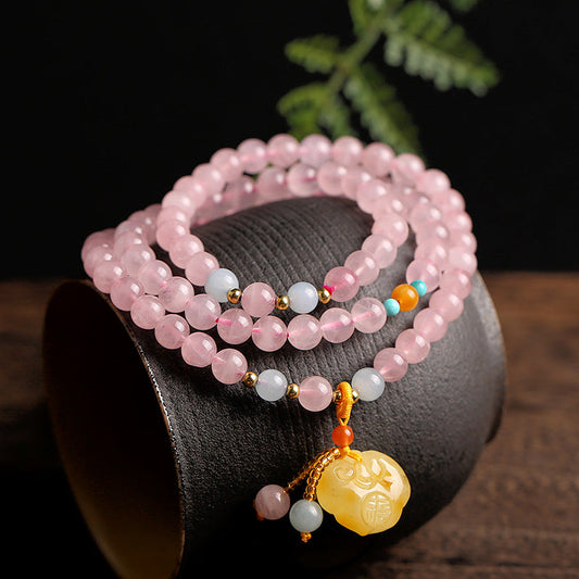 Pink Bliss Rose Quartz Crystal Bracelet