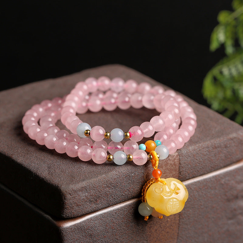 Pink Bliss Rose Quartz Crystal Bracelet