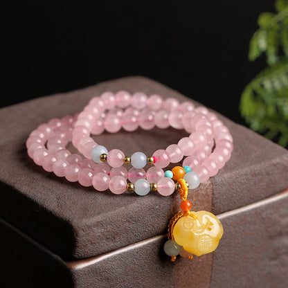 Pink Bliss Rose Quartz Crystal Bracelet