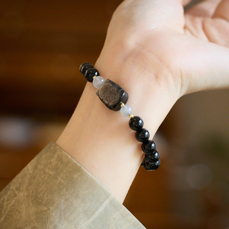 Mystic Paws Black Crystal Bracelet