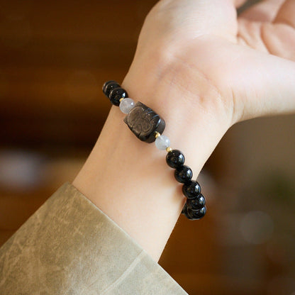 Mystic Paws Black Crystal Bracelet