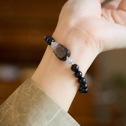Mystic Paws Black Crystal Bracelet