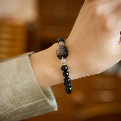 Mystic Paws Black Crystal Bracelet