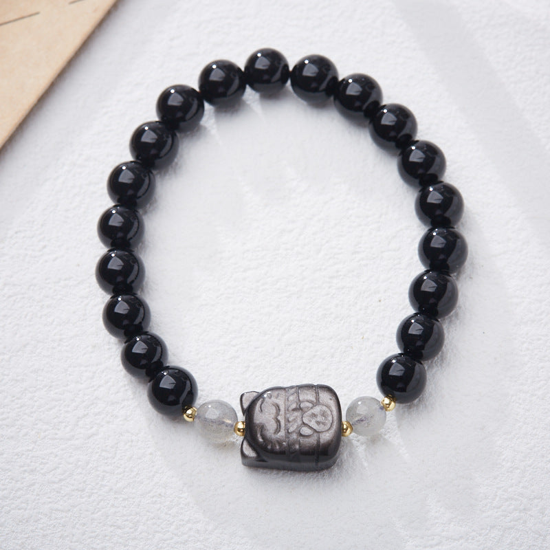 Mystic Paws Black Crystal Bracelet