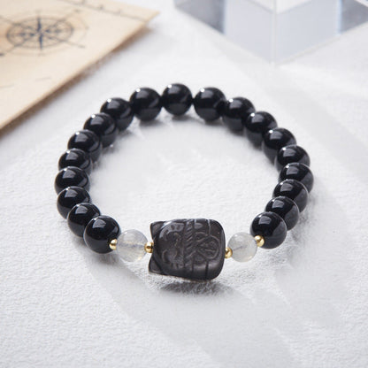 Mystic Paws Black Crystal Bracelet