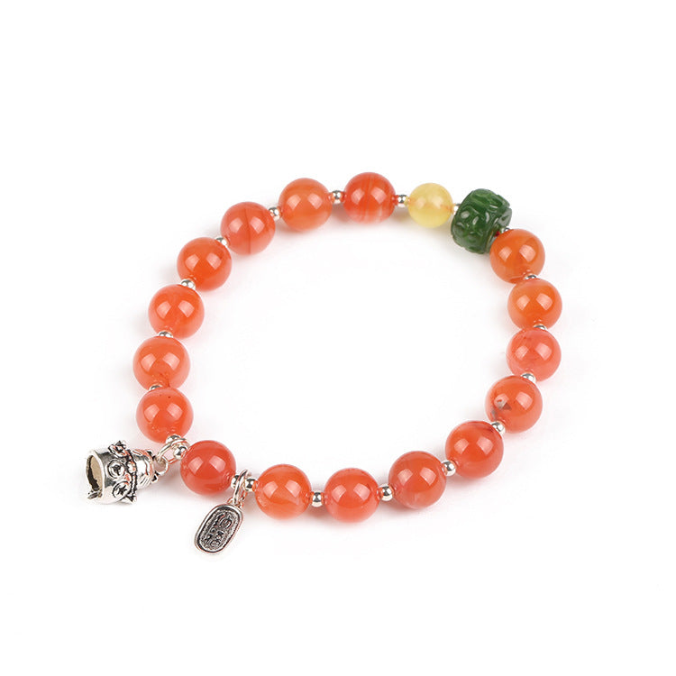 Crimson Fortune Agate Crystal Bracelet