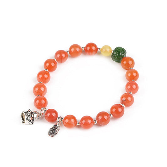 Crimson Fortune Agate Crystal Bracelet