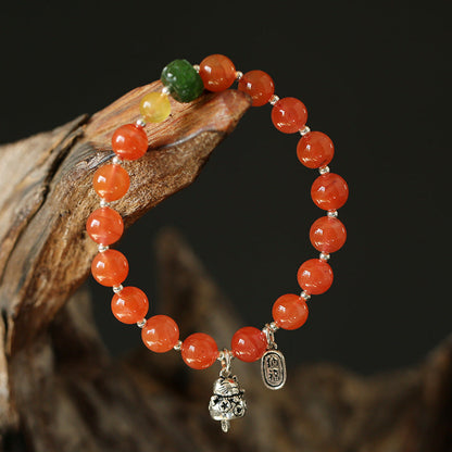 Crimson Fortune Agate Crystal Bracelet