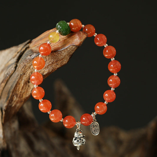Crimson Fortune Agate Crystal Bracelet