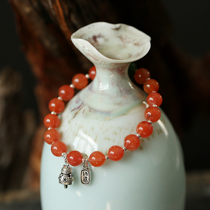 Crimson Fortune Agate Crystal Bracelet