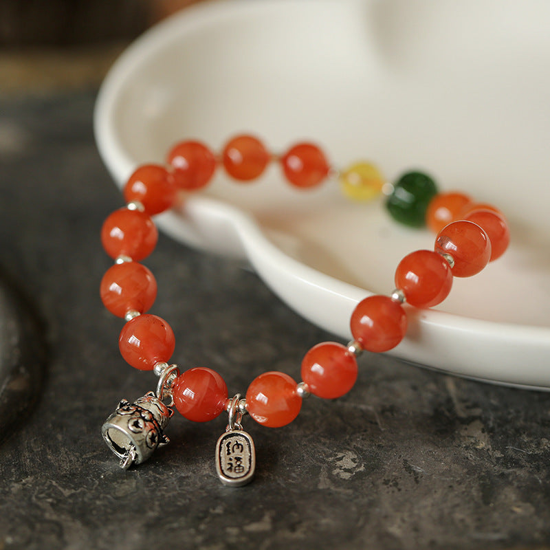 Crimson Fortune Agate Crystal Bracelet