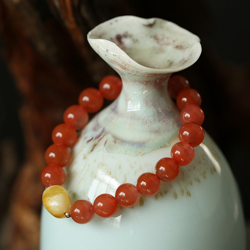 Scarlet Shine Agate Crystal Bracelet