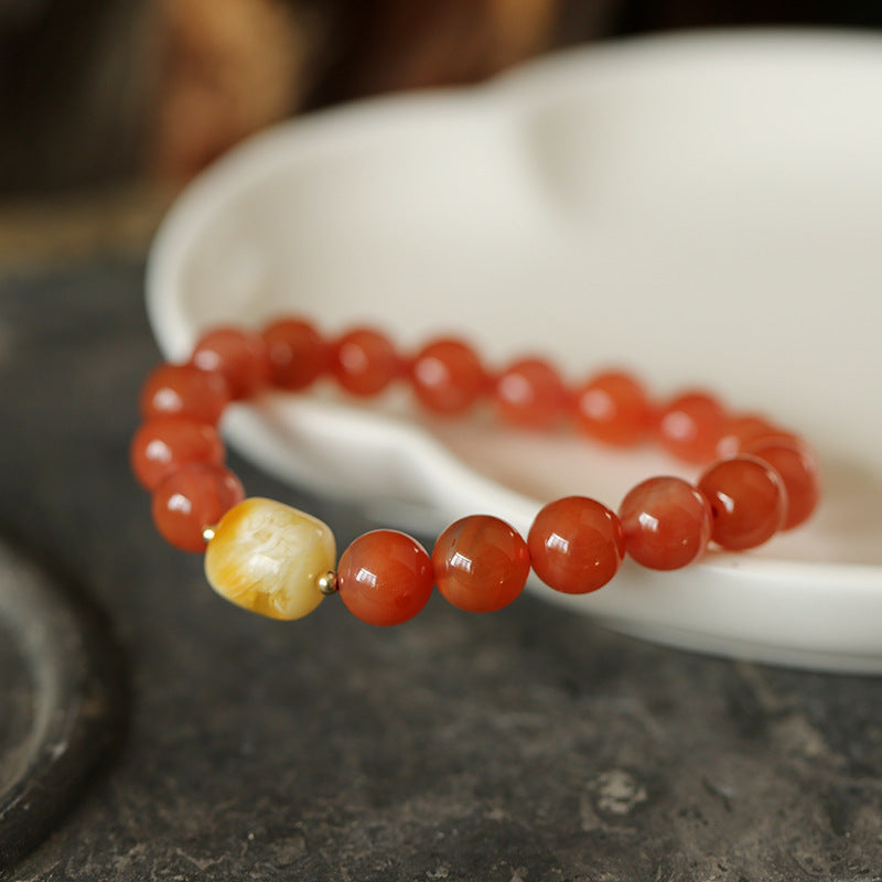 Scarlet Shine Agate Crystal Bracelet