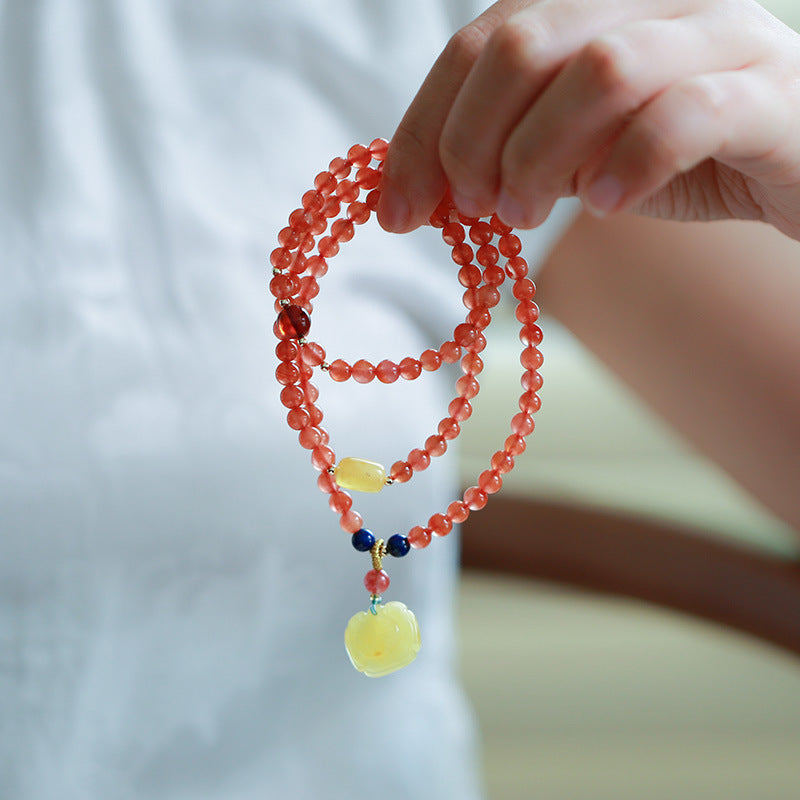 Scarlet Lock Agate Crystal Bracelet