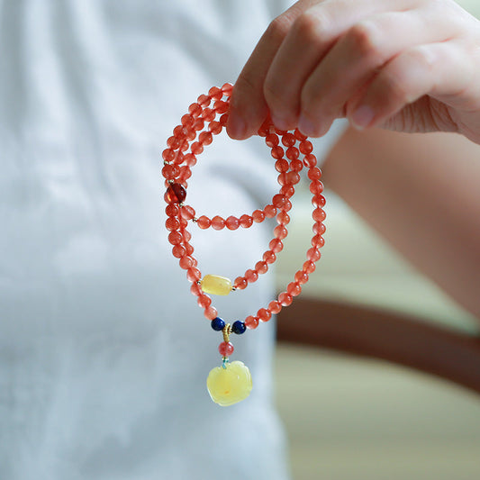 Scarlet Lock Agate Crystal Bracelet