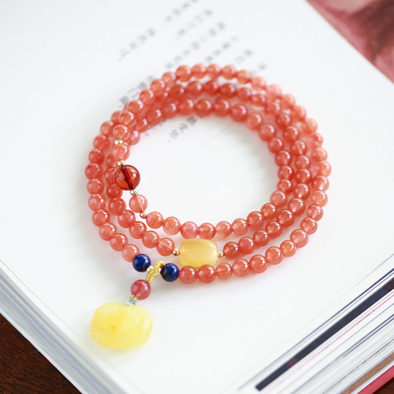 Scarlet Lock Agate Crystal Bracelet
