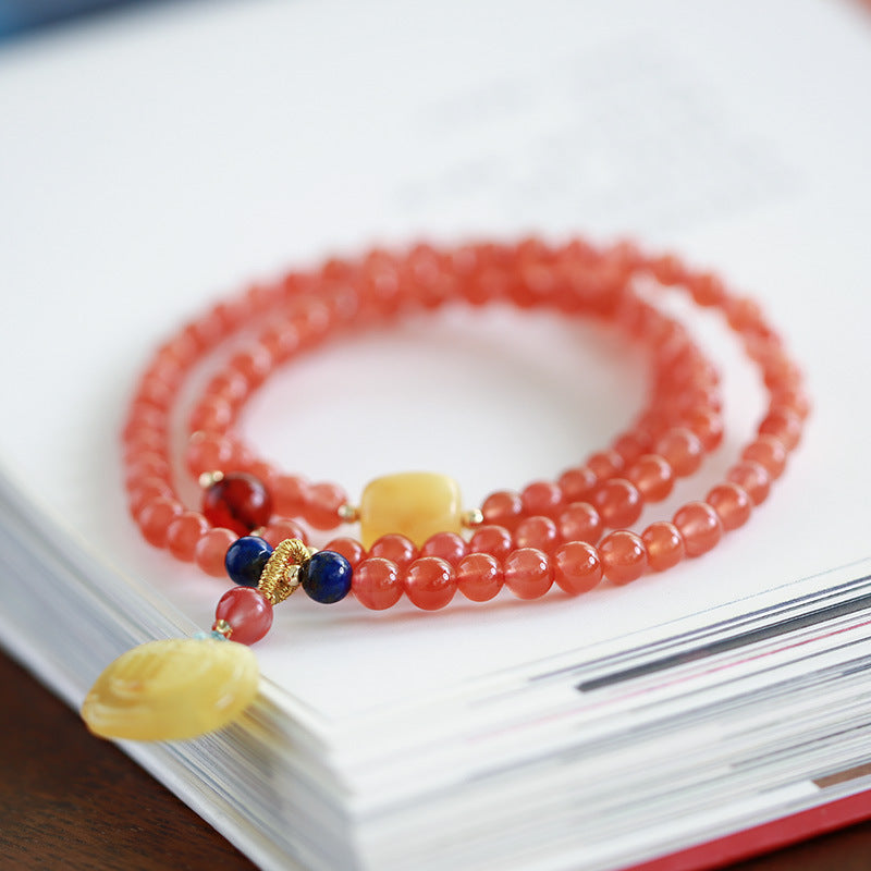 Scarlet Lock Agate Crystal Bracelet