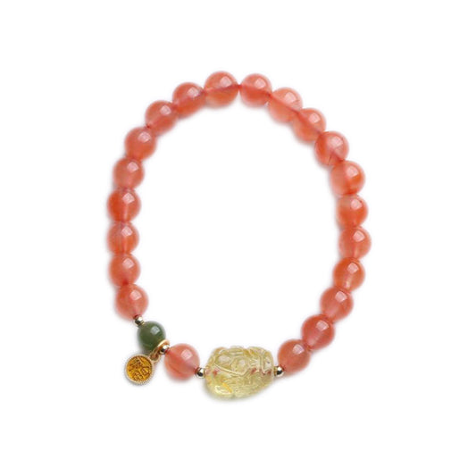 Fiery Abundance Agate Crystal Bracelet