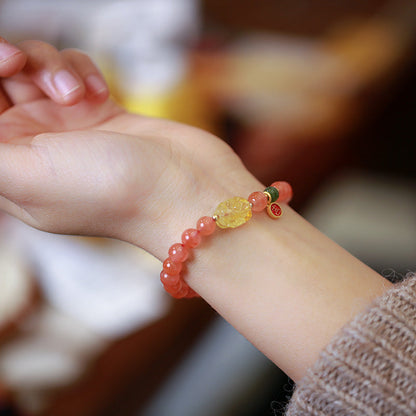 Fiery Abundance Agate Crystal Bracelet