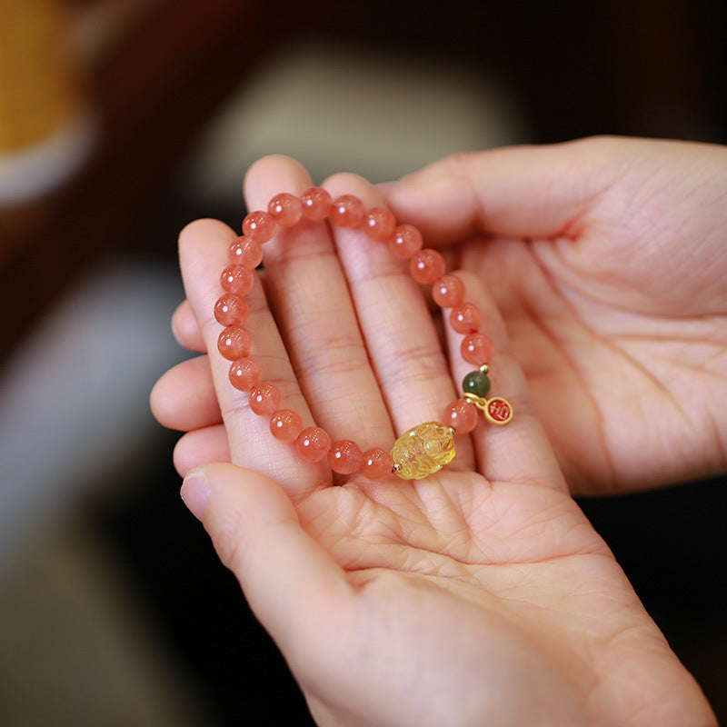 Fiery Abundance Agate Crystal Bracelet