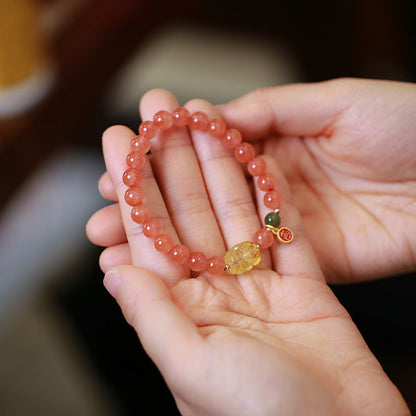 Fiery Abundance Agate Crystal Bracelet