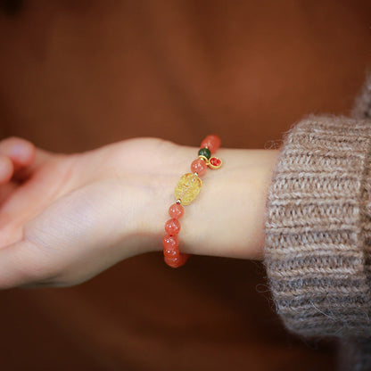 Fiery Abundance Agate Crystal Bracelet