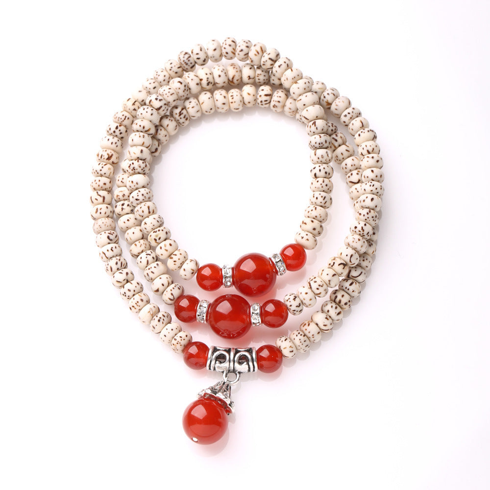 Crimson Moon Agate Crystal Bracelet