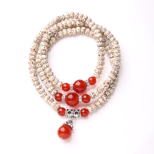 Crimson Moon Agate Crystal Bracelet