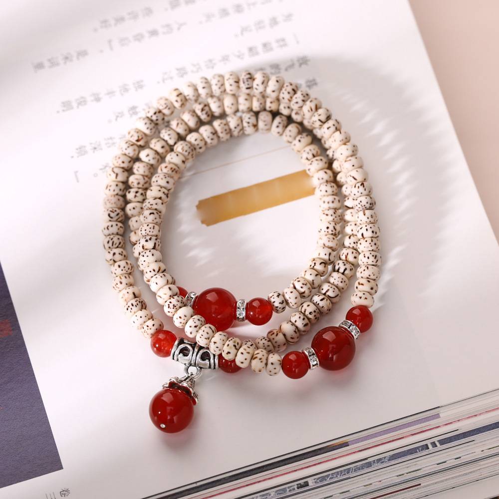Crimson Moon Agate Crystal Bracelet