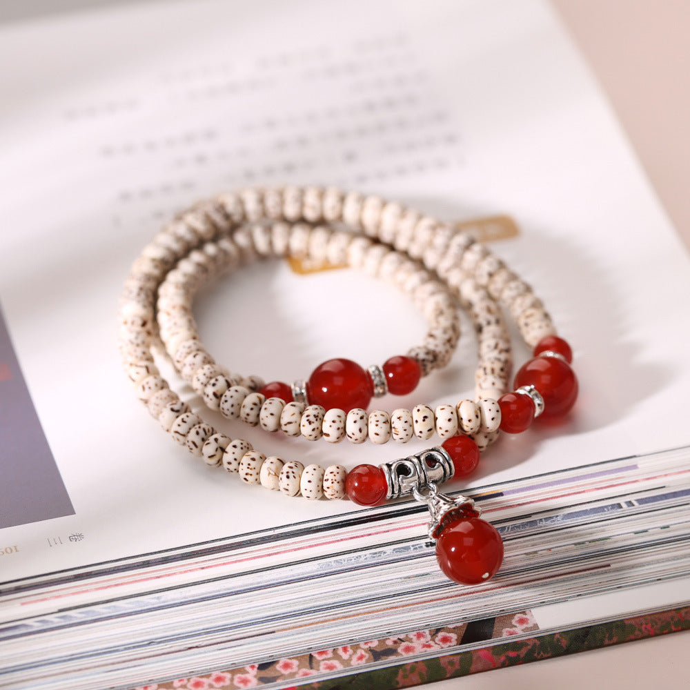 Crimson Moon Agate Crystal Bracelet