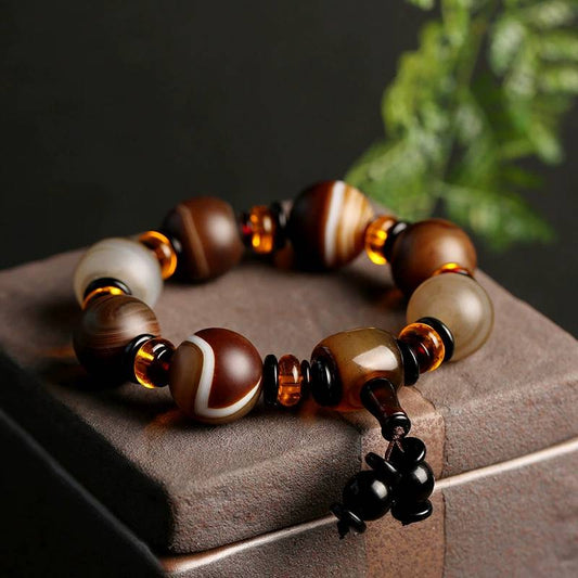 Earth Guardian Matte Sardonyx Crystal Bracelet