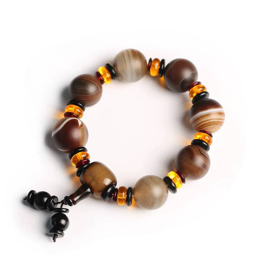 Earth Guardian Matte Sardonyx Crystal Bracelet