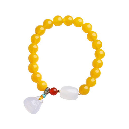 Golden Bloom Agate Crystal Bracelet