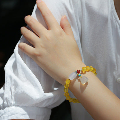 Golden Bloom Agate Crystal Bracelet