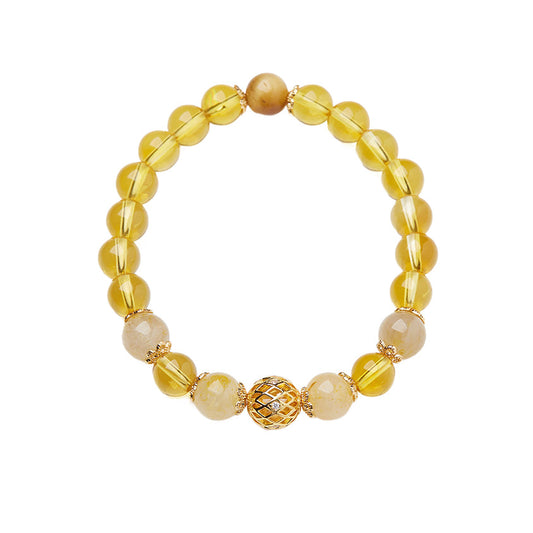 Solar Spark Citrine Quartz Crystal Bracelet