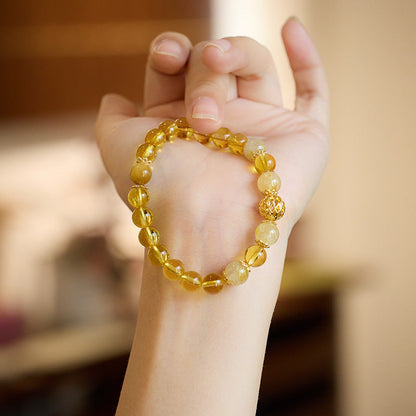 Solar Spark Citrine Quartz Crystal Bracelet