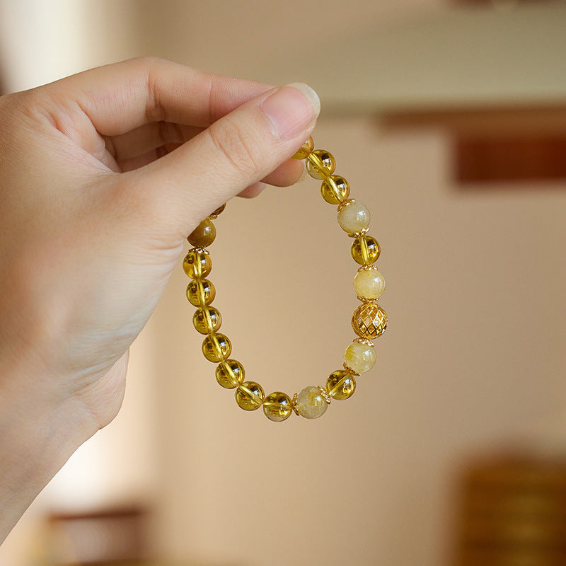 Solar Spark Citrine Quartz Crystal Bracelet