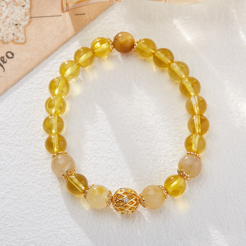 Solar Spark Citrine Quartz Crystal Bracelet