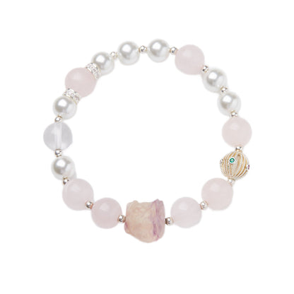 Awakening Lion Pink Quartz Crystal Bracelet