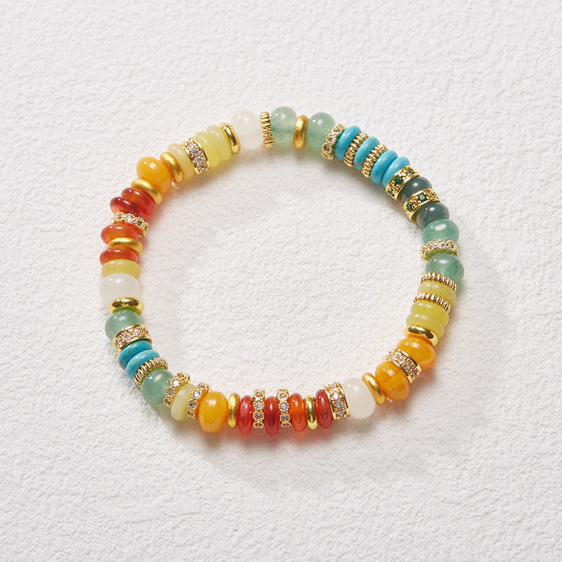 Rainbow Harmony Multi‑Gem Crystal Bracelet