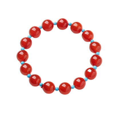 Ruby Radiance Red Agate Crystal Bracelet