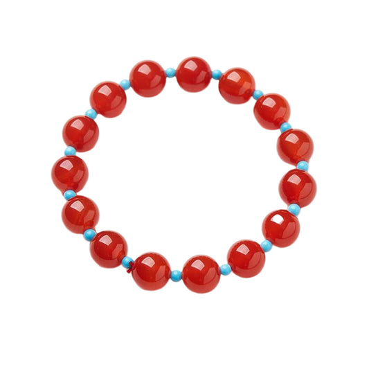 Ruby Radiance Red Agate Crystal Bracelet